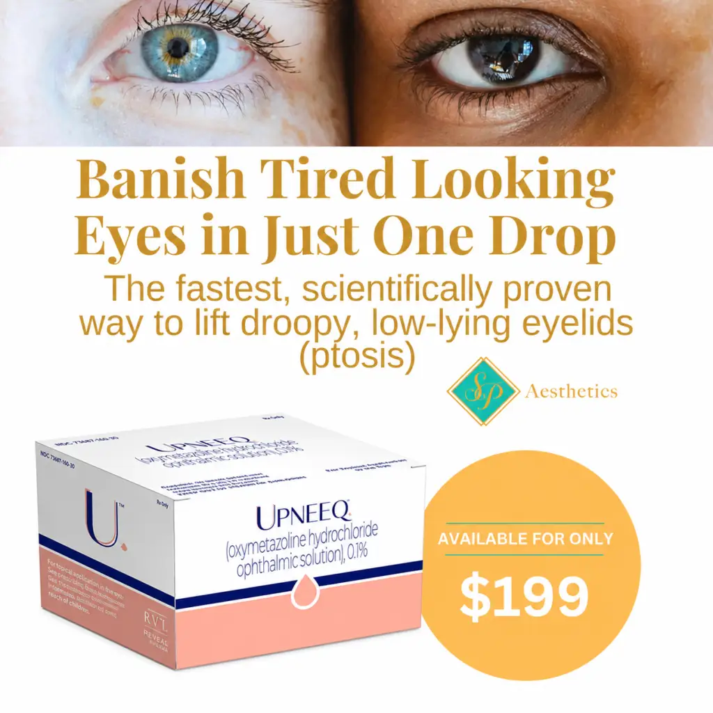 Upneeq treatment for droopy eyelids and tired eyes at SP Aesthetics in Wellington, FL.